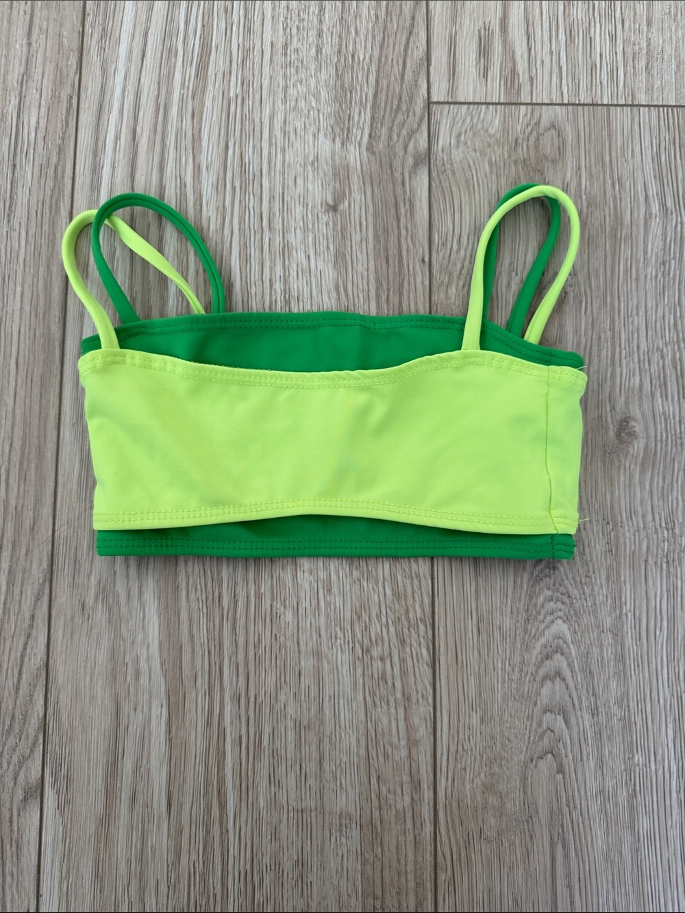 Girls' Double-Layer Neon Lime & Kelly Green Camisole Tank